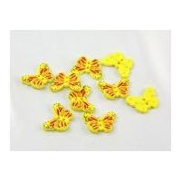 Dill Butterfly Shape Buttons 28mm Yellow