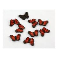 Dill Butterfly Shape Buttons 28mm Red/Brown