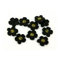 Dill Funky Flower Shape Buttons 34mm Black