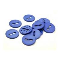 Dill Round Large Holed Matte Buttons 38mm Mid Blue