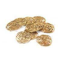 Dill Delicate Linear Rose Buttons 40mm Camel