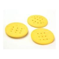 Dill Extra Large Round 9 Hole Resin Buttons Yellow