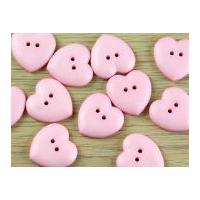 dill heart shape 2 hole plastic buttons baby pink