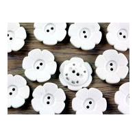 dill flower shape 2 hole plastic buttons ivory