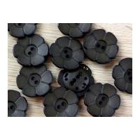 Dill Flower Shape 2 Hole Plastic Buttons Dark Brown