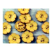 dill flower shape 2 hole plastic buttons mustard