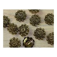 dill round decorative metal shank buttons gold