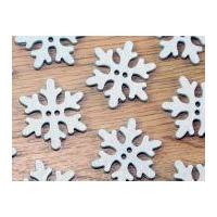 Dill Glitter Snowflake Shape Buttons 20mm Pale Blue