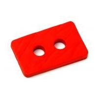Dill Large Textured Rectangle Buttons 40mm Red