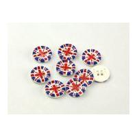 Dill Round Union Jack Buttons 18mm Blue/White/Red