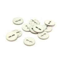 Dill Round Large Holed Matte Buttons 20mm Silver Grey