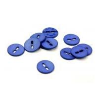 Dill Round Large Holed Matte Buttons 20mm Mid Blue