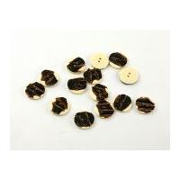 Dill Textured Wood Effect Buttons Brown