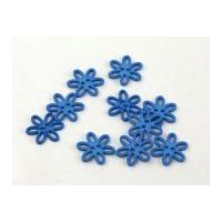 Dill Open Flower Shape Buttons 20mm Deep Blue