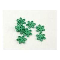 dill open flower shape buttons 20mm green