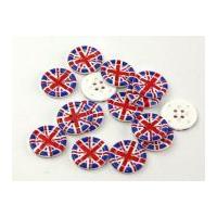 Dill Round Union Jack Buttons 23mm Blue/White/Red