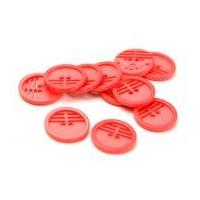 dill round retro buttons 25mm coral