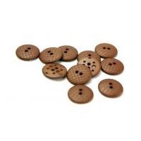 Dill Round Snakeskin Texture Buttons Brown