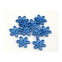 Dill Open Flower Shape Buttons 28mm Deep Blue