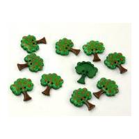 dill fruit tree shape novelty buttons green