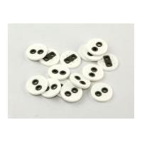 Dill Vintage Style Leather Effect Button White