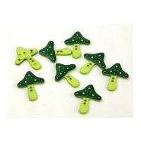 Dill Two Tone Mushroom Shape Buttons Green