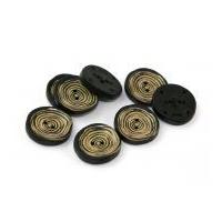 Dill Tree Bark Swirl Patterned Buttons 38mm Black/Brown