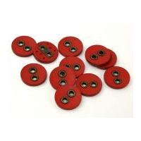 Dill Vintage Style Leather Effect Button Red