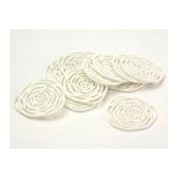 Dill Delicate Linear Rose Buttons 40mm White