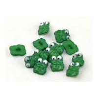 Dill Frogs with Moving Eyes Novelty Buttons Green