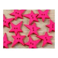 dill irregular star shape 2 hole plastic buttons cerise pink