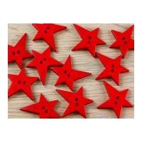 Dill Irregular Star Shape 2 Hole Plastic Buttons Red