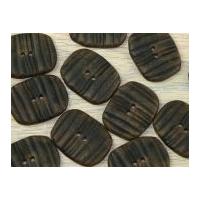 Dill Oval Textured 2 Hole Buttons Brown Wood Effect