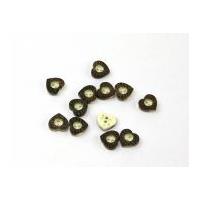 dill wood effect heart buttons 13mm brown