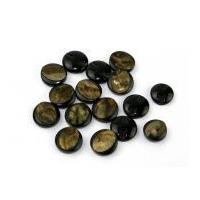 Dill Oval Marble Buttons 20mm Black/Brown