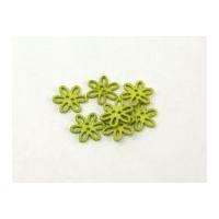 dill open flower shape buttons 20mm lime green