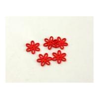 Dill Open Flower Shape Buttons 20mm Red