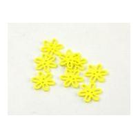 Dill Open Flower Shape Buttons 20mm Yellow