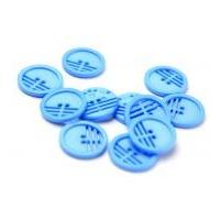 Dill Round Retro Buttons 25mm Blue