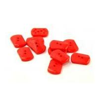 Dill Rectangular Carved Buttons Red