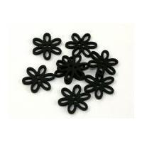 dill open flower shape buttons 28mm black