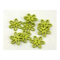 dill open flower shape buttons 28mm lime green