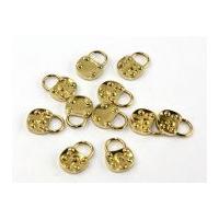 dill metal padlock shape charms 23mm gold