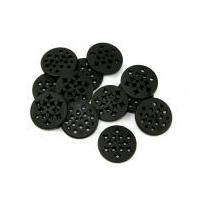 Dill Round Snowflake Etched Buttons 32mm Black