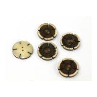 Dill Natural Horn Flower Shape Buttons 30mm Natural