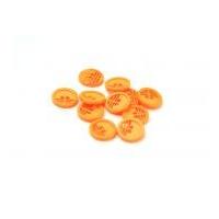 Dill Round Retro Buttons 15mm Light Orange