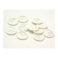 Dill Round Retro Buttons 25mm White