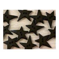 Dill Irregular Star Shape 2 Hole Plastic Buttons Dark Brown