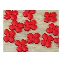 dill cloverleaf shaped 2 hole buttons red