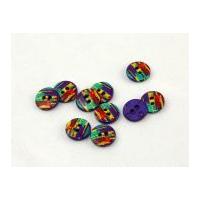 Dill Patterned Round Buttons 13mm Purple
